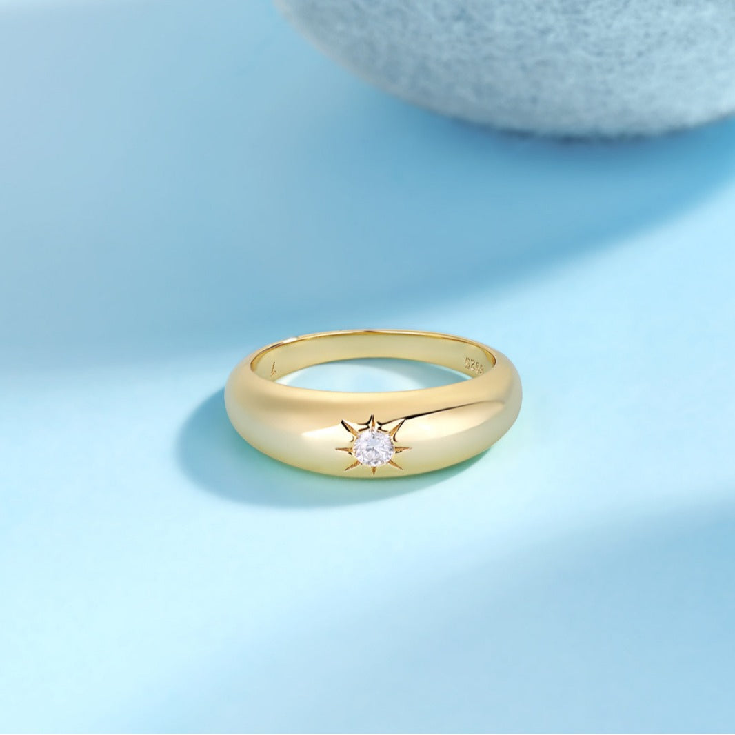Celestial Star Moissanite Gold Ring